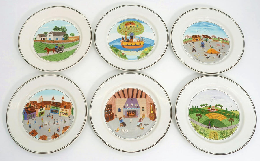 Villeroy & Boch Design Naif Salad Plates (8.5"), Set of 6 | Vintage Porcelain