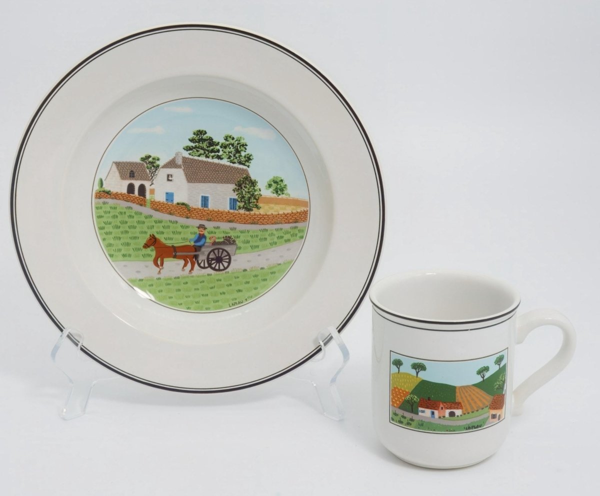 Villeroy & Boch Villeroy and Boch Design Naif Soup Bowls Vintage Rustic Tableware Elegant French Art Dinnerware Collectible Formal Dining Bowls Farmhouse - Soup Bowl ClassyTea