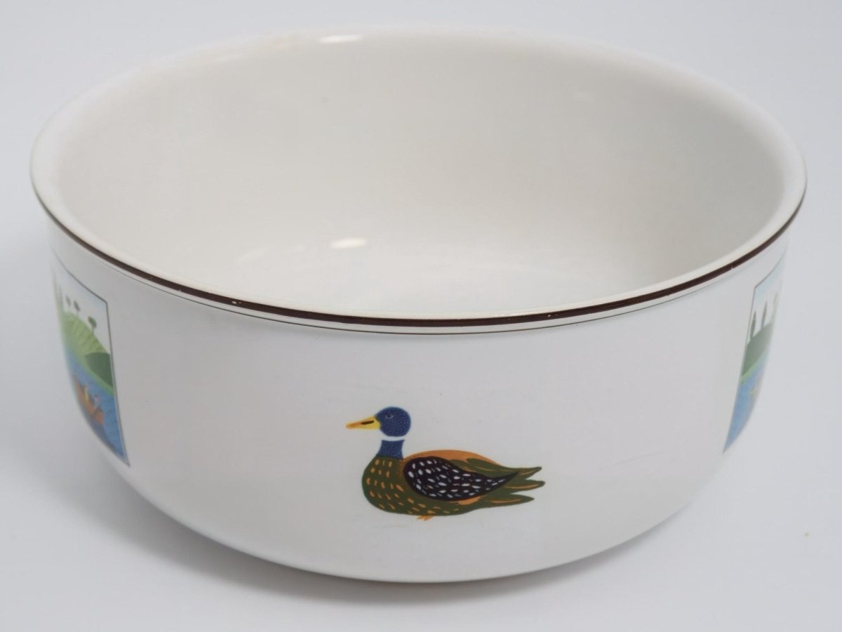 Villeroy & Boch Villeroy & Boch Naif 7" Round Vegetable Bowl – Boaters Scene Design, Folk Art Designs Dinnerware, China Set, Gérard Laplau Art - Vegetable Bowl ClassyTea