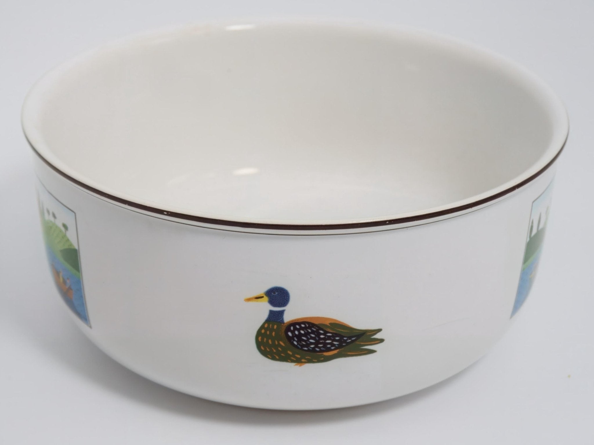 Villeroy & Boch Villeroy & Boch Naif 7" Round Vegetable Bowl – Boaters Scene Design, Folk Art Designs Dinnerware, China Set, Gérard Laplau Art - Vegetable Bowl ClassyTea
