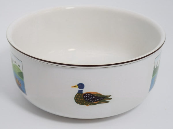 Villeroy & Boch Villeroy & Boch Naif 7" Round Vegetable Bowl – Boaters Scene Design, Folk Art Designs Dinnerware, China Set, Gérard Laplau Art - Vegetable Bowl ClassyTea