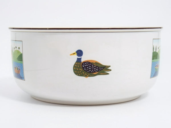 Villeroy & Boch Villeroy & Boch Naif 7" Round Vegetable Bowl – Boaters Scene Design, Folk Art Designs Dinnerware, China Set, Gérard Laplau Art - Vegetable Bowl ClassyTea