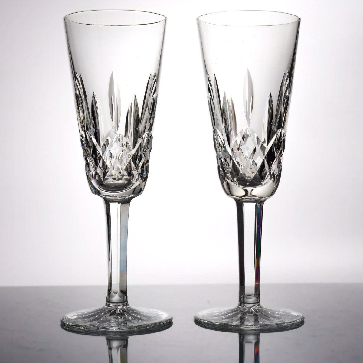 Waterford Two (2) Waterford Lismore Champagne Flutes | Valentines gift for Wedding Anniversary gift for wife mothers day gift for daughter gift glass - Champagne Flute ClassyTea