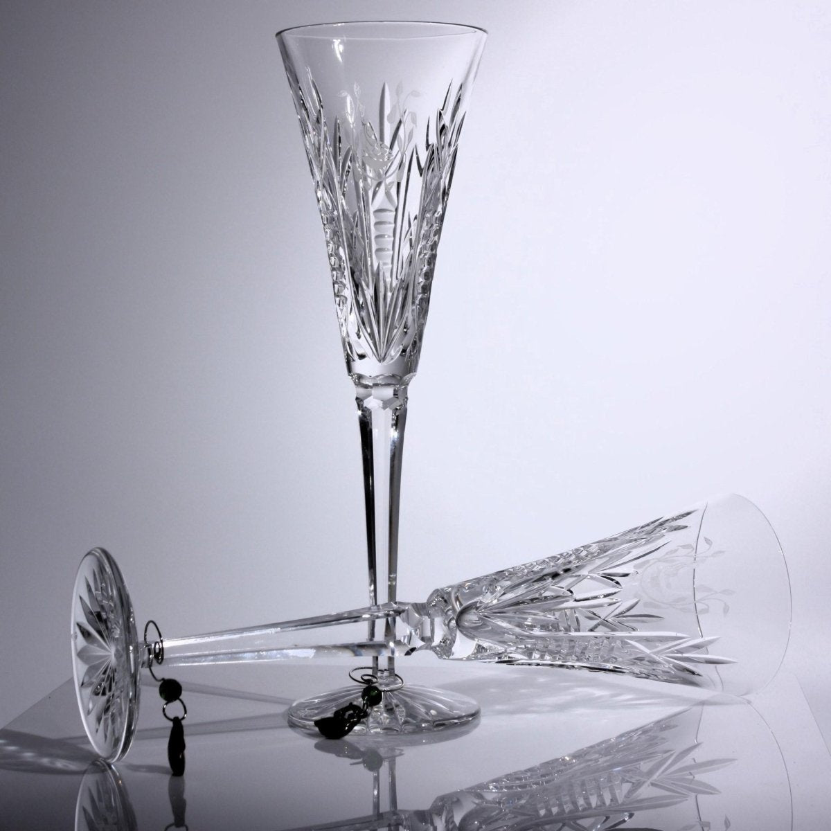 Waterford Waterford Crystal "Twelve Days of Christmas" Partridge in a Pear Tree Fluted Champagne Glass with Charm Christmas Gift, Vintage Glassware - Champagne Flute ClassyTea