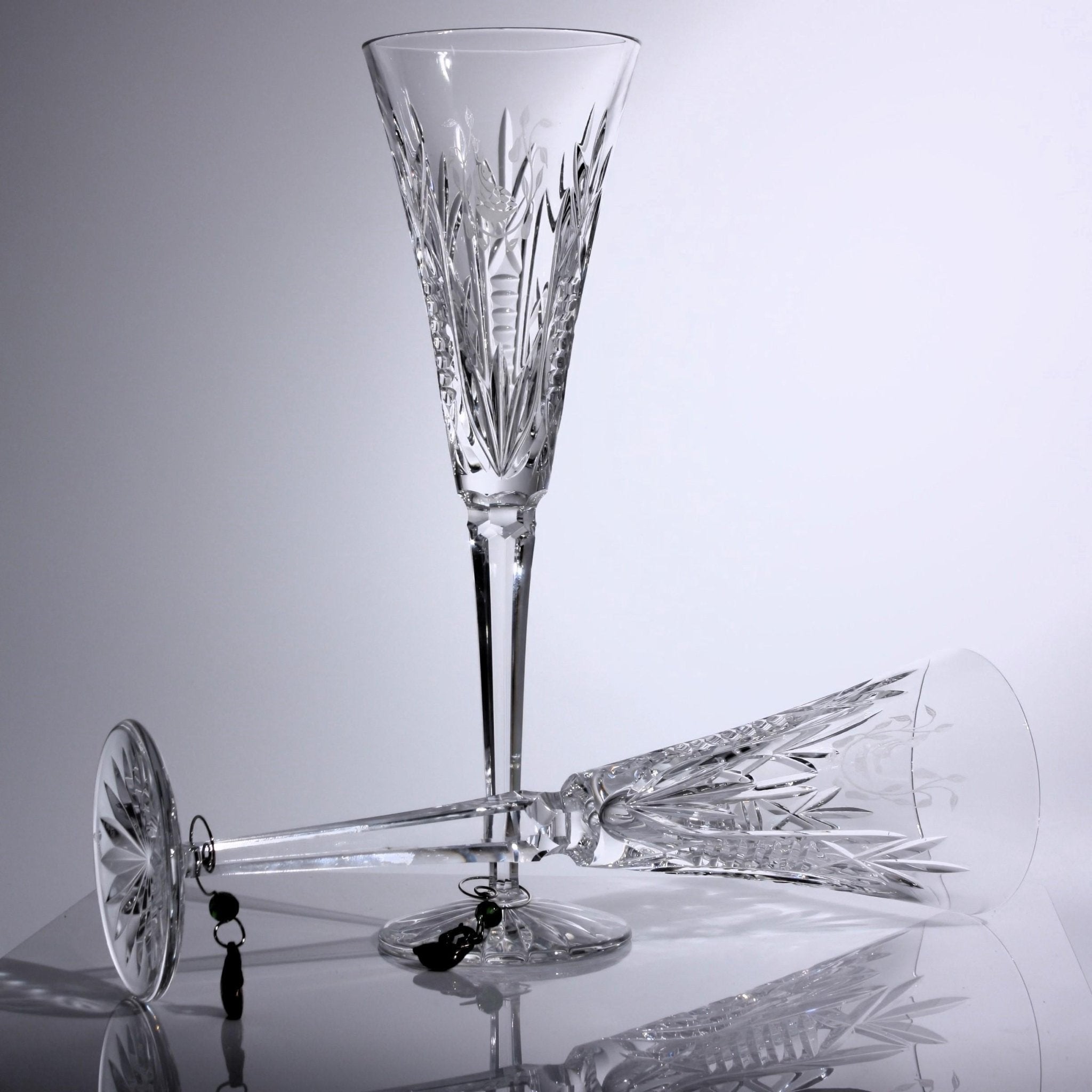 Waterford Waterford Crystal "Twelve Days of Christmas" Partridge in a Pear Tree Fluted Champagne Glass with Charm Christmas Gift, Vintage Glassware - Champagne Flute ClassyTea