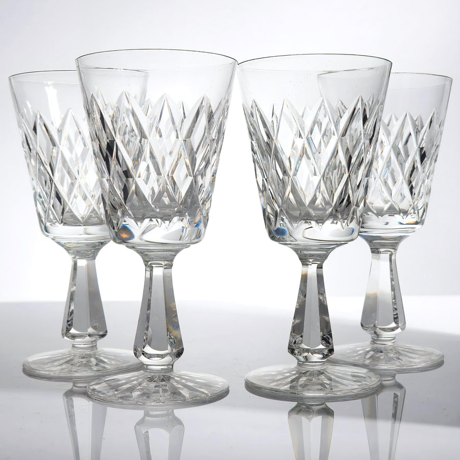 Waterford Kinsale Wine Glasses (6"), Set of 4 | Vintage Crystal