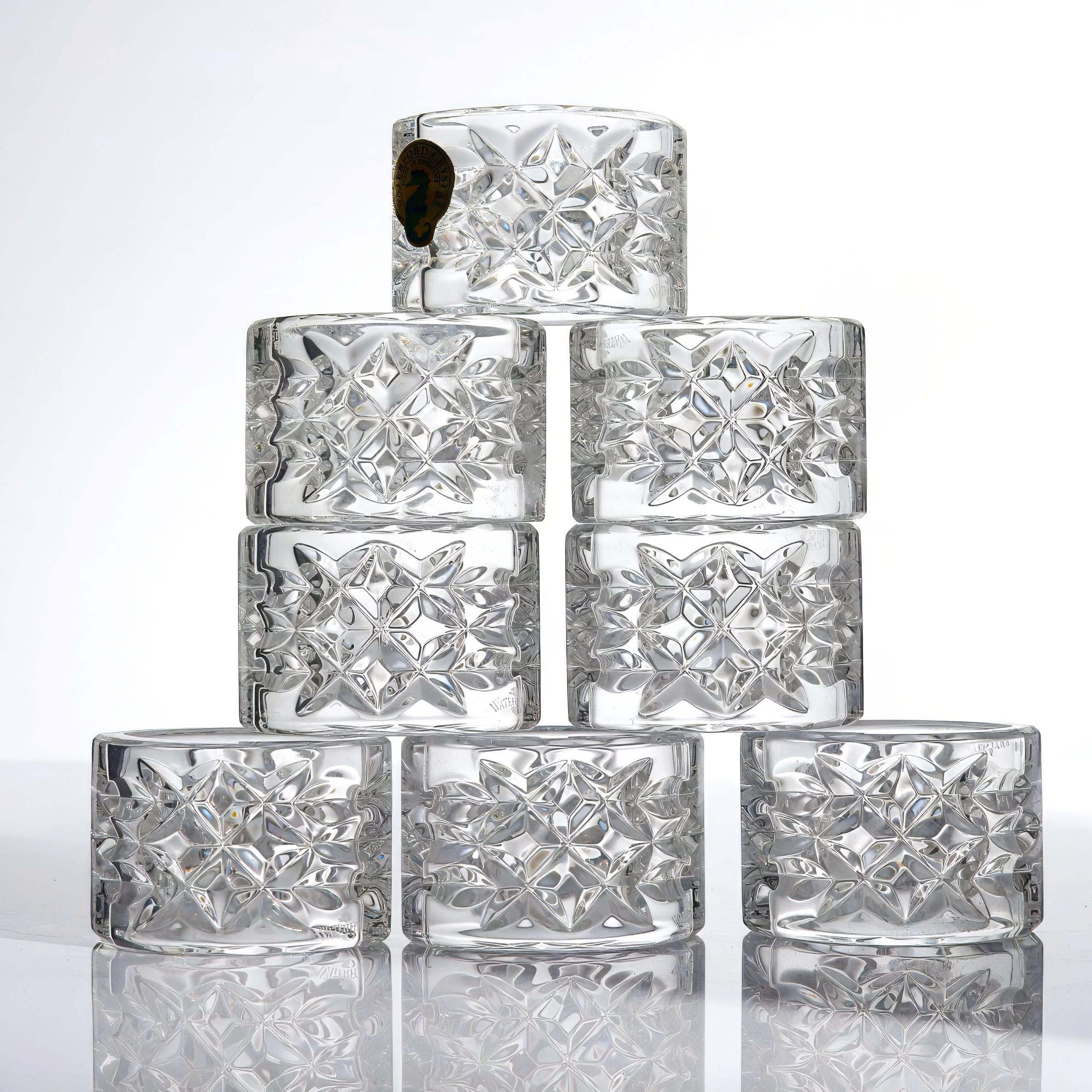 Waterford Waterford "Lismore" Napkin Ring Set For 8 - Napkin Ring Set ClassyTea