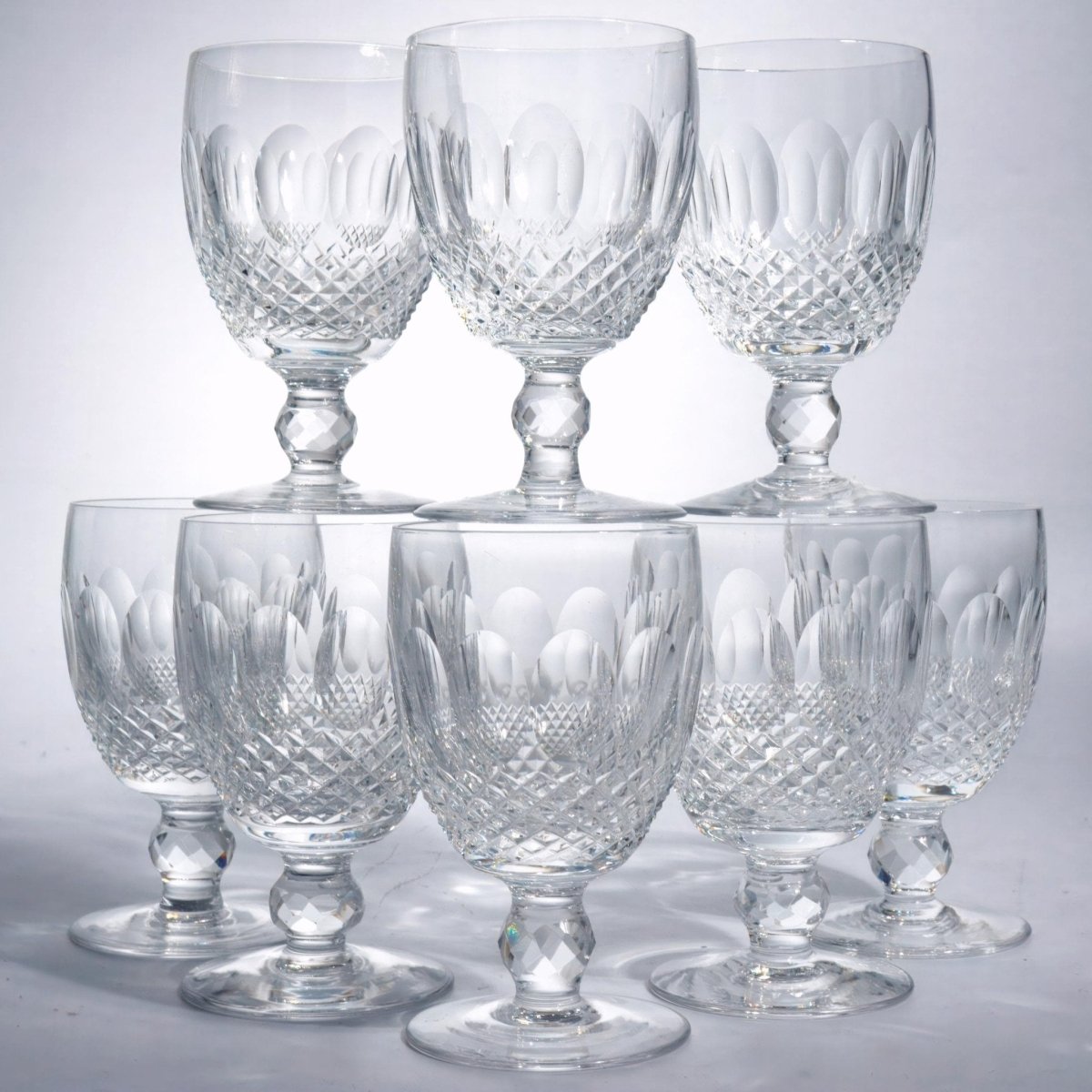 Waterford Eight (8) Waterford Colleen Water Goblet Glass Set Crystal Barware Large Iced Tea Wine Shrimp Cocktail Fruit Salad 15th Anniversary Gift - Water Goblet ClassyTea