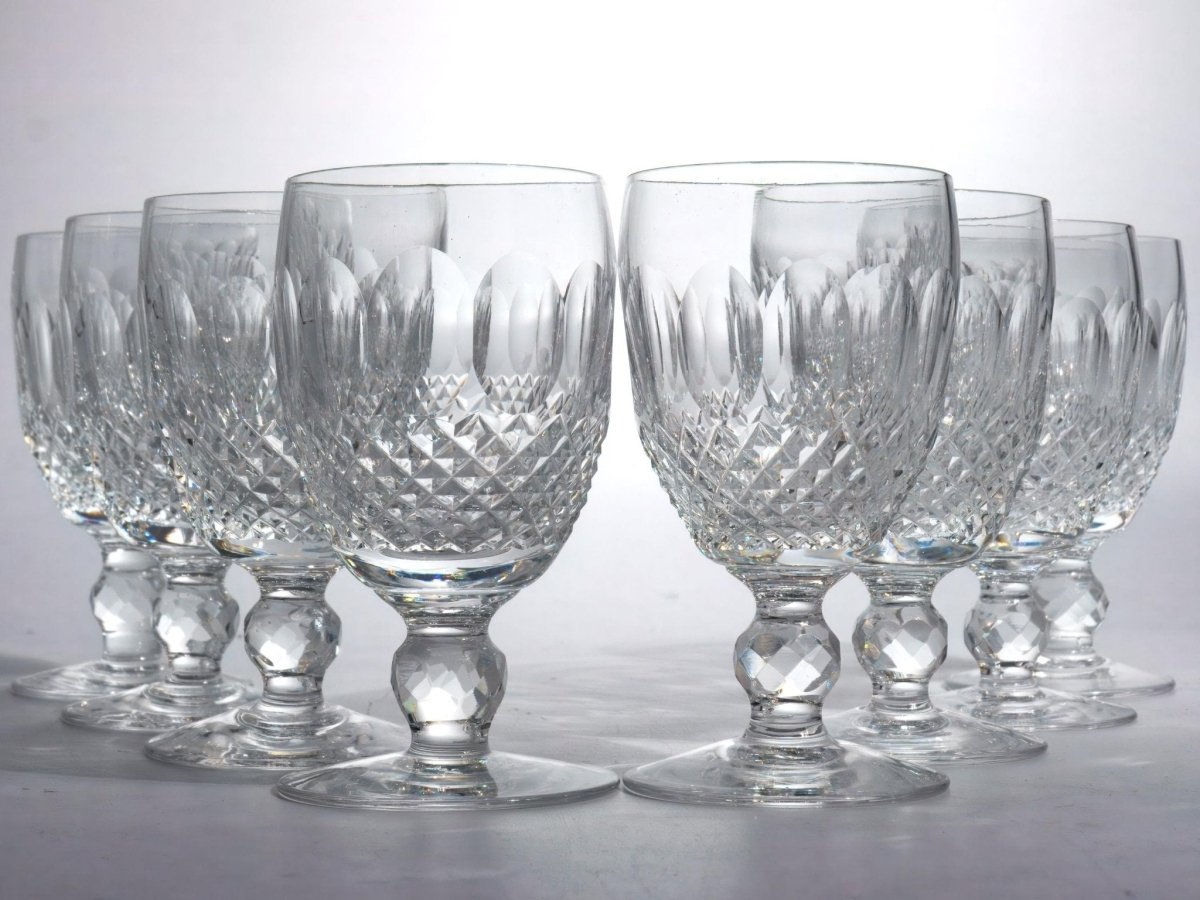 Waterford Eight (8) Waterford Colleen Claret Wine Glass Glass Set Crystal Barware Vintage Iced Tea Cocktail 15th Anniversary Gift Small Wine Glass - Wine glass ClassyTea