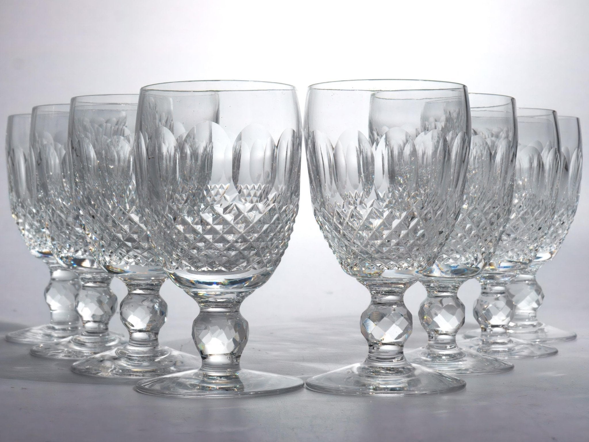 Waterford Eight (8) Waterford Colleen Claret Wine Glass Glass Set Crystal Barware Vintage Iced Tea Cocktail 15th Anniversary Gift Small Wine Glass - Wine glass ClassyTea