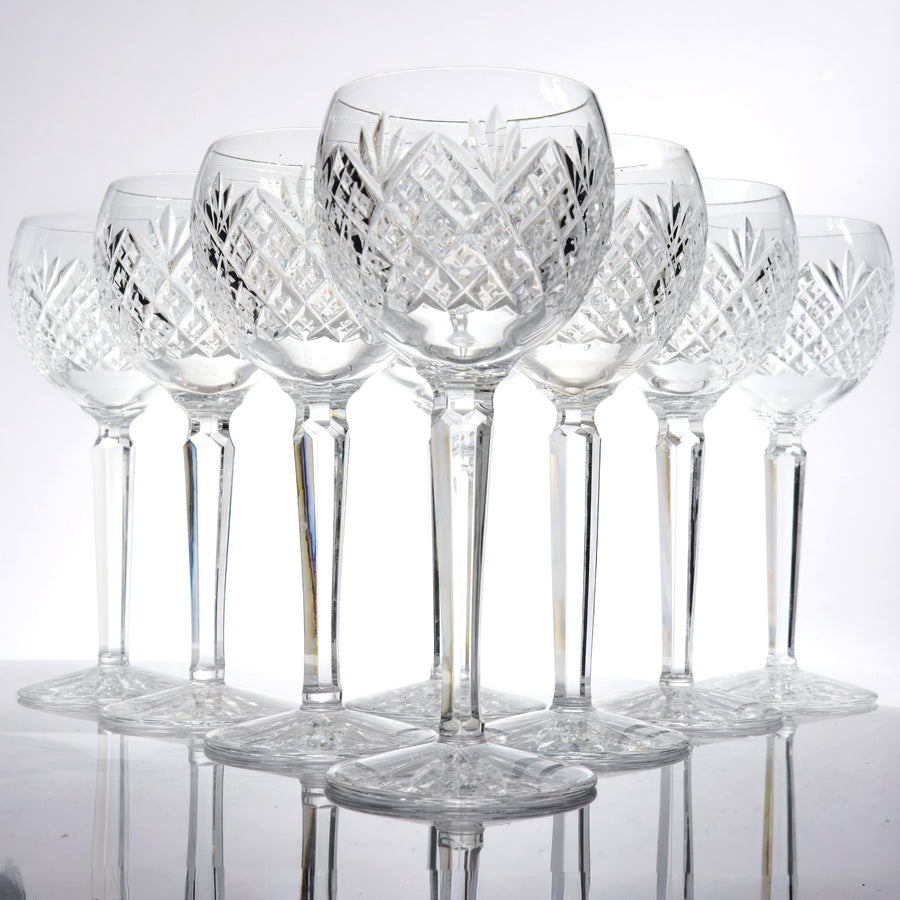 Waterford Killarney Hock Wine Glasses (7.5"), Set of 8 | Vintage Crystal