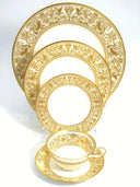 Wedgwood Vintage Wedgwood Florentine Gold Dragon Dinnerware Set - Fine Bone China Service for 4, Estate Collection, Mid Century China - China Set ClassyTea