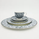 Wedgwood Wedgwood Moselle Gray China Set for 4 | White Leaves, Platinum Trim with Gray Rim Dinnerware Set | Stunning Estate Dinnerware Sage Green - China Set ClassyTea
