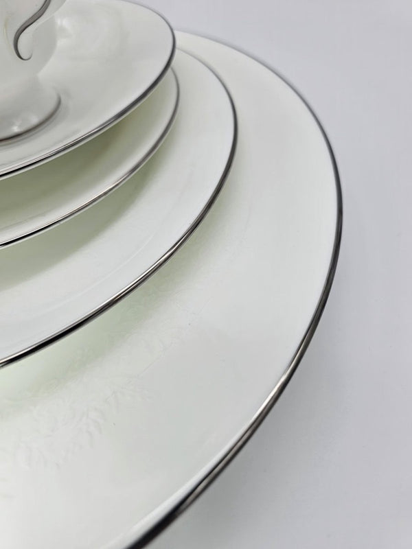 Wedgwood Wedgwood Silver Ermine 40 - Piece China Set, Service for 8, R4452 Contour Shape, Vintage Elegance, Discontinued, Thanksgiving China Set - China Set ClassyTea