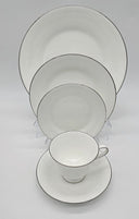 Wedgwood Wedgwood Silver Ermine 40 - Piece China Set, Service for 8, R4452 Contour Shape, Vintage Elegance, Discontinued, Thanksgiving China Set - China Set ClassyTea
