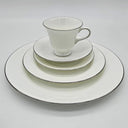 Wedgwood Wedgwood Silver Ermine 40 - Piece China Set, Service for 8, R4452 Contour Shape, Vintage Elegance, Discontinued, Thanksgiving China Set - China Set ClassyTea