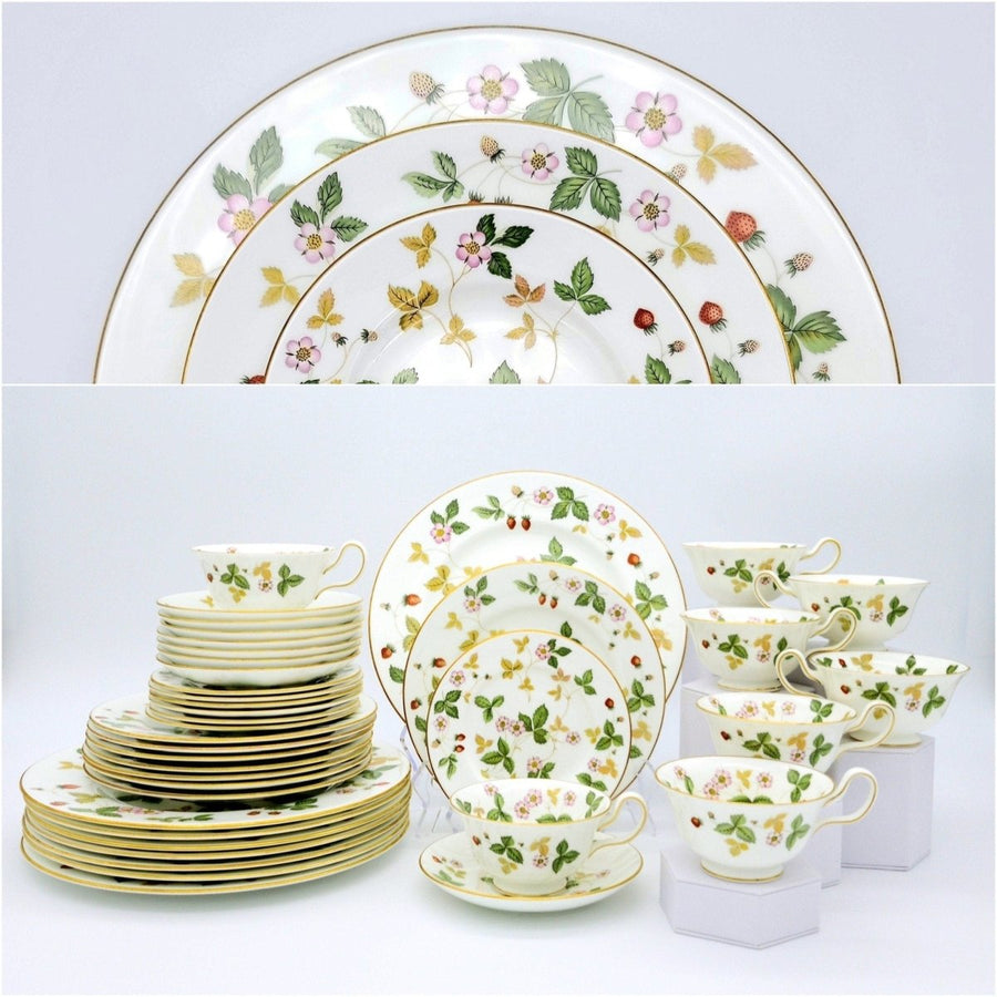Wedgwood Wild Strawberry China Set for 8 | Vintage Bone China