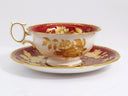 Wedgwood Wedgwood Burgundy Teacup and Saucer | Vintage Antique Golden Floral Flowers English Country Regency Bridgerton Red Gold Maroon Ruby Tea Cup - Cups & Saucers ClassyTea