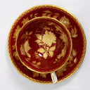Wedgwood Wedgwood Burgundy Teacup and Saucer | Vintage Antique Golden Floral Flowers English Country Regency Bridgerton Red Gold Maroon Ruby Tea Cup - Cups & Saucers ClassyTea