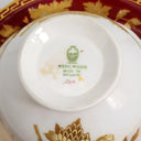 Wedgwood Wedgwood Burgundy Teacup and Saucer | Vintage Antique Golden Floral Flowers English Country Regency Bridgerton Red Gold Maroon Ruby Tea Cup - Cups & Saucers ClassyTea