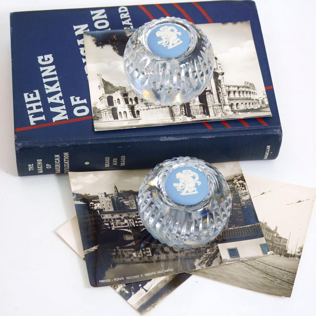 Wedgwood Wedgwood Crystal Paperweight w/ Jasperware Cameo (2.75") - Paperweight ClassyTea