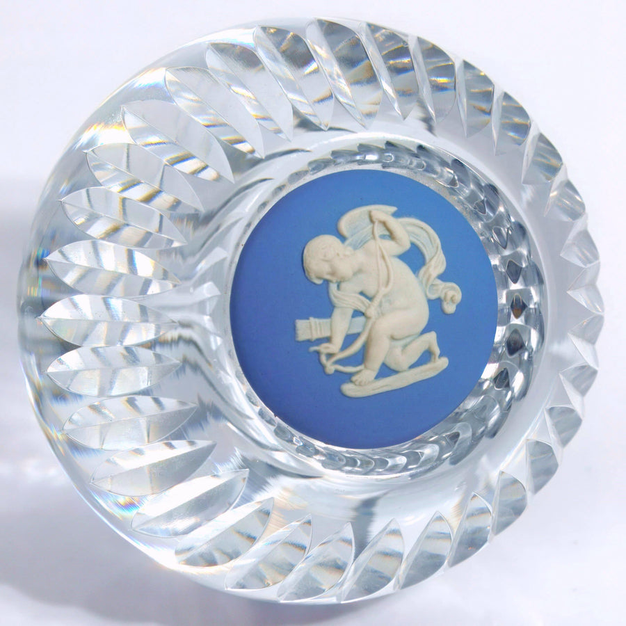 Wedgwood Jasperware Cameo (3") Crystal Paperweight | Vintage Crystal