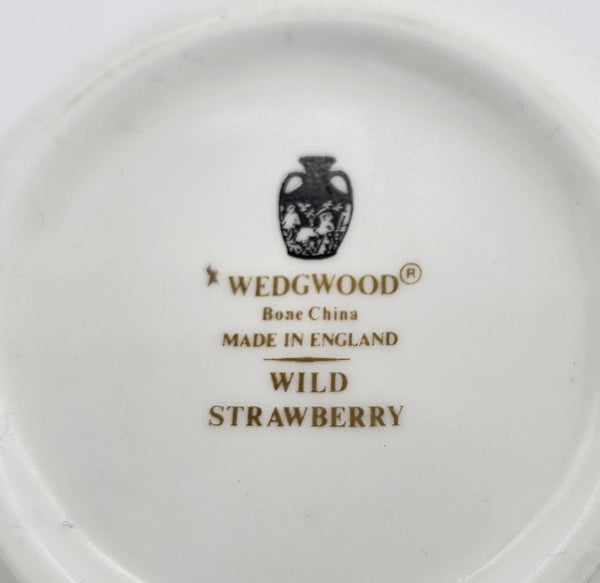 Wedgwood Wedgwood Wild Strawberry Sugar Bowl with Lid and Creamer Set, Fine Bone China, Red Strawberry, Pink Blossoms, Gold Band - Porcelain Sugar Bowl & Creamer Set ClassyTea