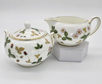 Wedgwood “Wild Strawberry” Sugar Bowl & Creamer 3 Pieces