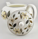 Wedgwood Vintage Wedgwood Beaconsfield Teapot – Fine Bone China, 2 - Pint Capacity Cream Flowers, Gray/ Brown Leaves, Nuts, Elegant Dinnerware - Porcelain Teapot ClassyTea