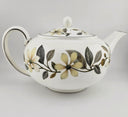 Wedgwood Vintage Wedgwood Beaconsfield Teapot – Fine Bone China, 2 - Pint Capacity Cream Flowers, Gray/ Brown Leaves, Nuts, Elegant Dinnerware - Porcelain Teapot ClassyTea