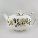 Wedgwood Vintage Wedgwood Beaconsfield Teapot – Fine Bone China, 2 - Pint Capacity Cream Flowers, Gray/ Brown Leaves, Nuts, Elegant Dinnerware - Porcelain Teapot ClassyTea