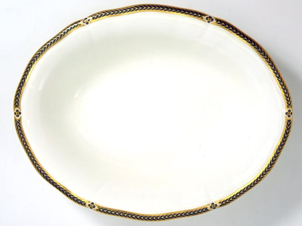 Wedgwood Wedgwood Royal Lapis Fine China Hostess Set | Royal Blue with 22kt Gold Band Vintage Dinnerware Full Wedding Gift Scalloped Platter Bowl - Serving Set ClassyTea
