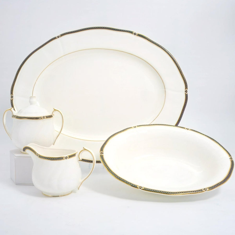 Wedgwood Royal Lapis Serving Set (15.5") Platter, Set of 4 | Vintage Bone China