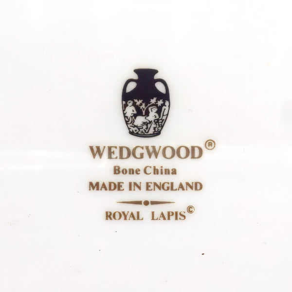 Wedgwood Wedgwood Royal Lapis Fine China Hostess Set | Royal Blue with 22kt Gold Band Vintage Dinnerware Full Wedding Gift Scalloped Platter Bowl - Serving Set ClassyTea