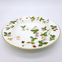 Wedgwood Wedgwood Wild Strawberry Set of 4 Large Rim Soup Bowls 22kt Gold Rimmed and Bone China, Red Strawberry Pink Blossoms Green Vines Vintage - Soup Bowl ClassyTea