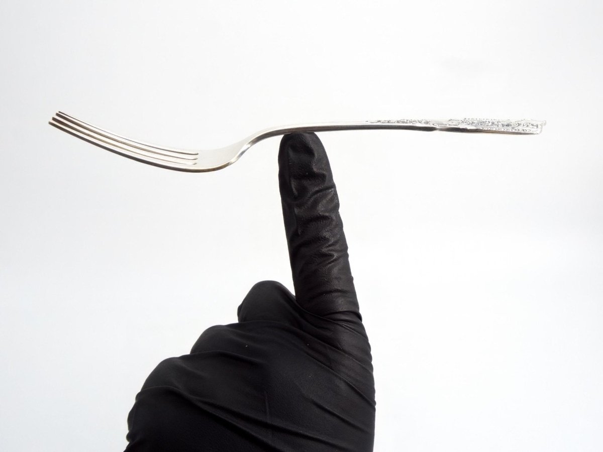 Westmorland 1940s Sterling Silver Flatware Set for 12 Westmorland Milburn Rose Silverware 48 piece Gift for 25h Anniversary Gift Floral Knives Forks - Sterling Silver Flatware Set ClassyTea