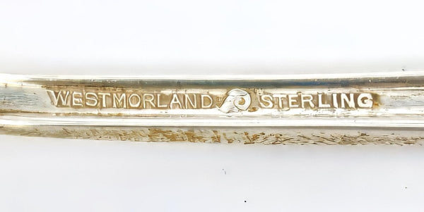 Westmorland Solid Silver Baby Spoon Westmorland Milburn Rose Christening Gift Grandmother Godparent Aunt Baby Shower Espresso Demitasse Spoon 1940s - Sterling Silver Flatware Set ClassyTea